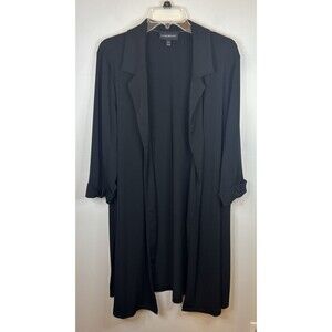 LANE BRYANT Lightweight Jersey Knit Long Sleeve Open Front Cardigan Black 18/20